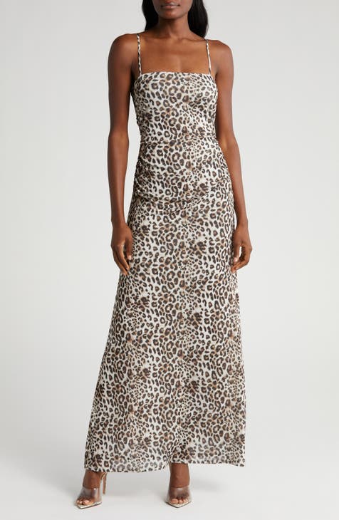 Body Slimmers Animal Print Leopard Slip Dress