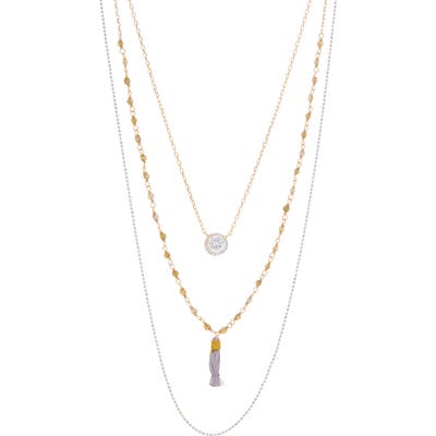 Lesa Michelle Triple Strand Pendant Necklace