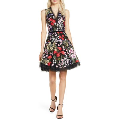 Bronx And Banco Alicia Floral Minidress, Black