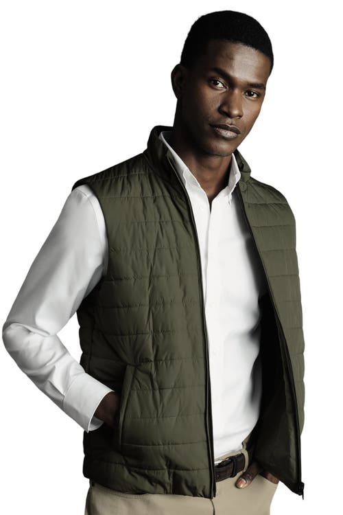 Shop Charles Tyrwhitt 3 In 1 Rain Jacket With Detachable Vest In Olive Green