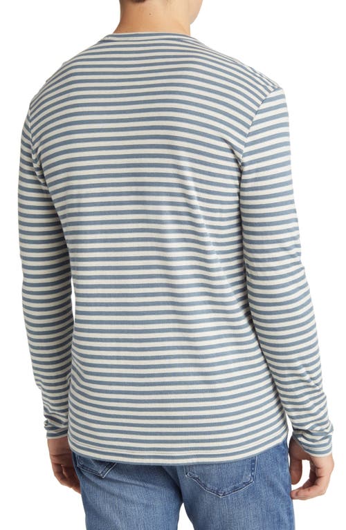 Faherty Men's Striped Reversible Pima Cotton Blend Tee In Marine Ivory Stripe