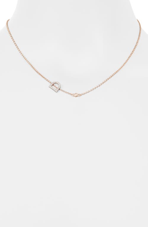 Meshmerise Bezel Diamond Initial Chain Necklace In Rose-d