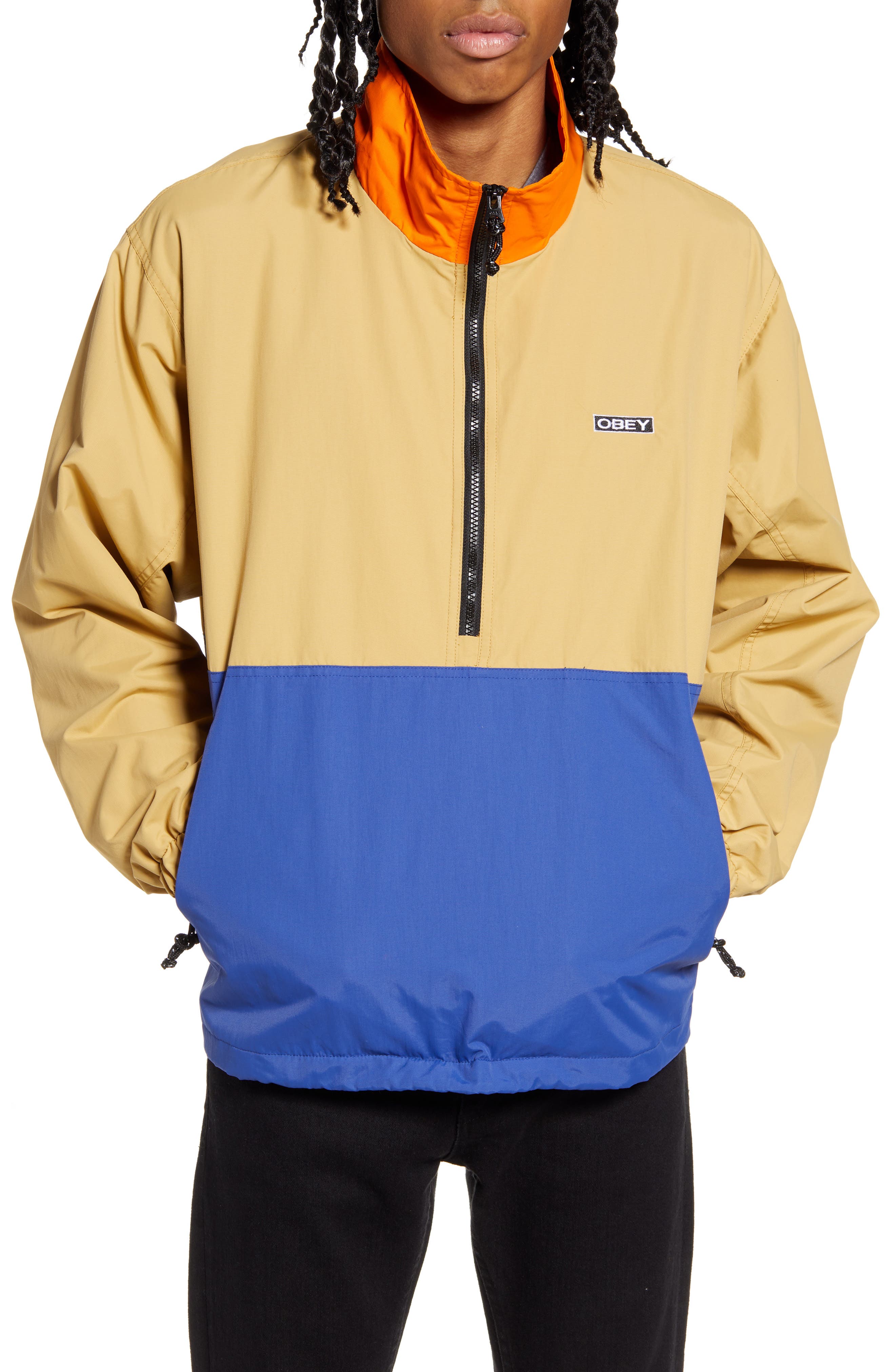 yellow obey windbreaker