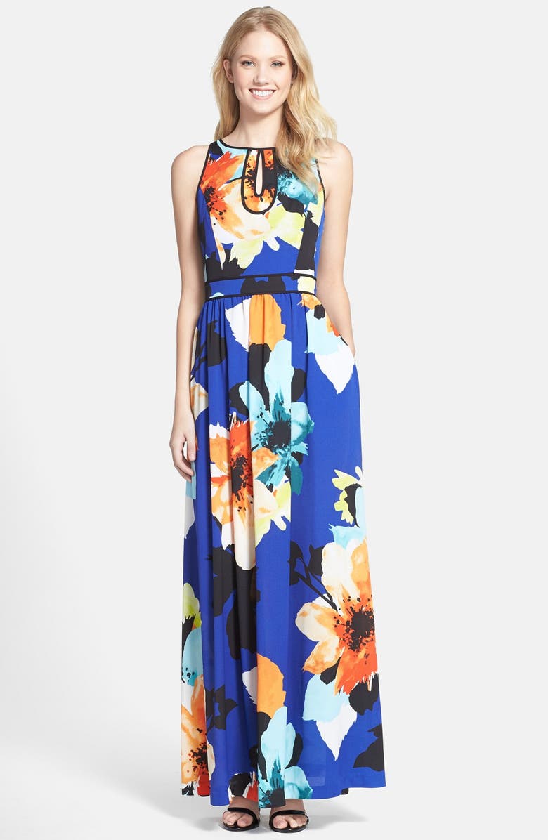 Vince Camuto Floral Print Keyhole Maxi Dress (Regular & Petite) | Nordstrom