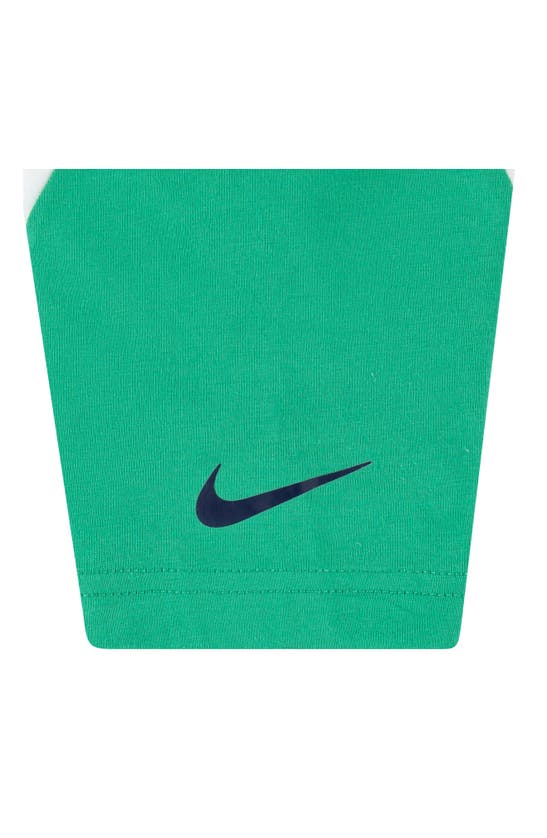 Shop Nike Kids' Henley & Sweat Shorts Set In Stadium Green