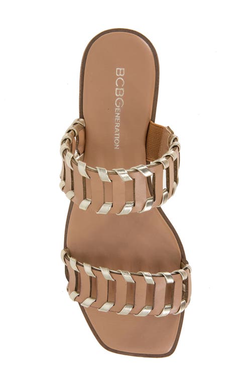 Shop Bcbgeneration Lemah Braid Slide Sandal In Tan/platino