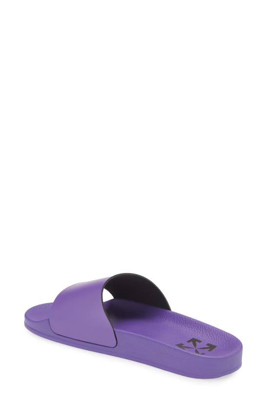 Off-white Logo Pool Slide Sandal In Violet Black