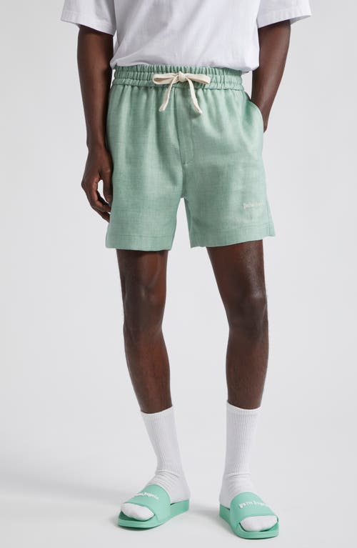 Palm Angels Classic Linen Drawstring Shorts Mint at Nordstrom, Us