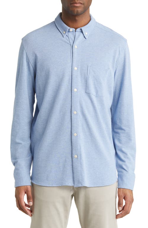 Johnston & Murphy XC Flex Birdseye Cotton Button-Down Shirt in Light Blue