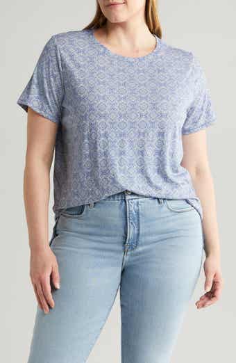 Lucky Brand Embroidered Floral Cotton Graphic T-Shirt