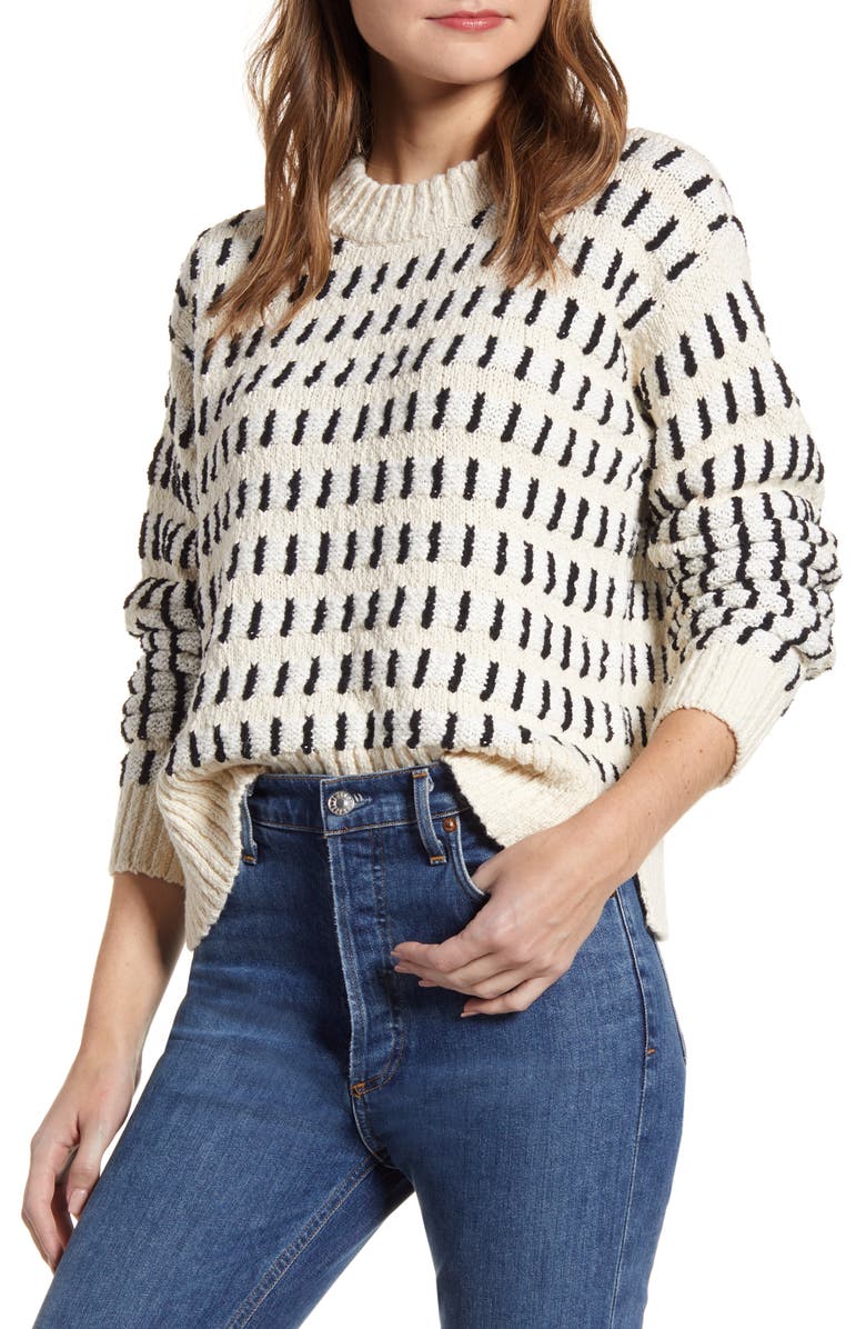 Lou & Grey Stitchline Geo Pattern Sweater | Nordstrom