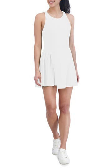 Shop Sage Collective Sage Collective Victory Asymmetric Pleated Workout Dress In White