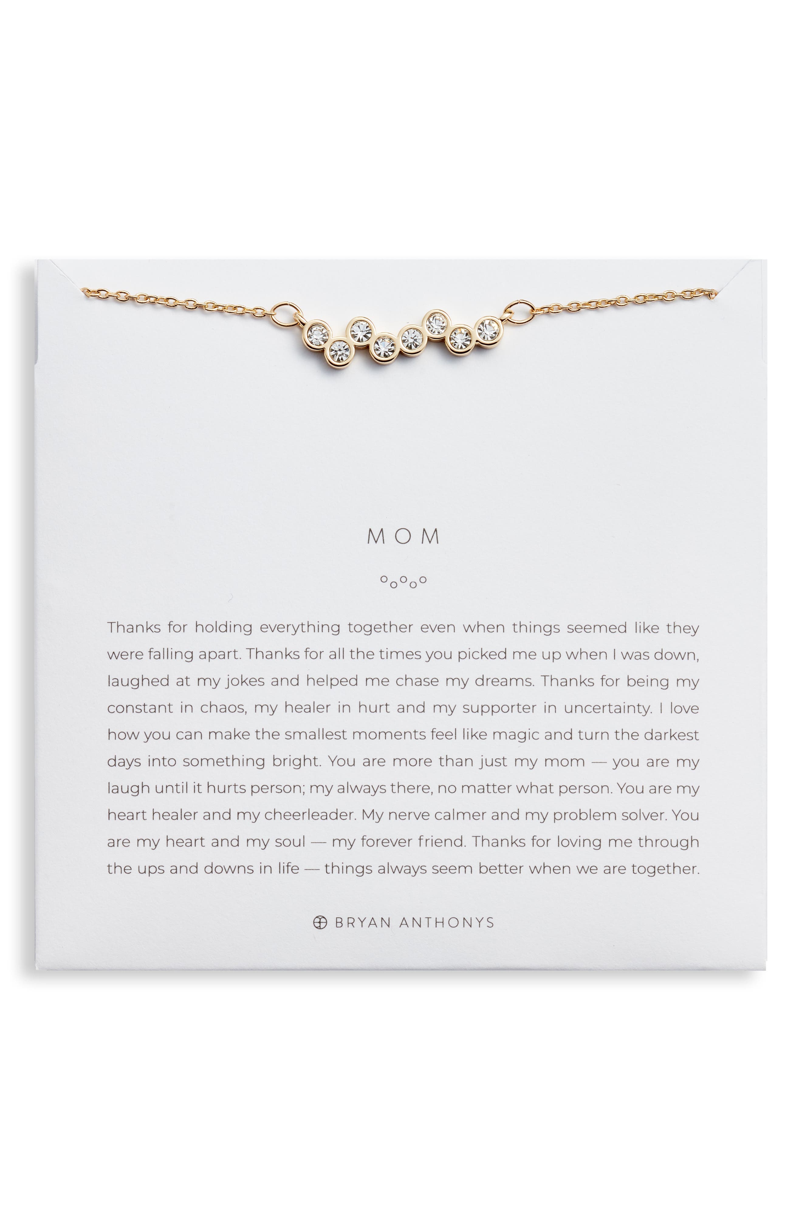 Bryan Anthonys Mom Crystal Necklace in 14K Gold at Nordstrom