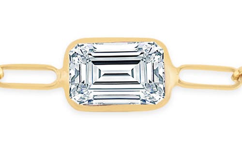Karat Rush 14k Yellow Gold Paperclip Chain Bracelet In White Topaz Yellow Gold