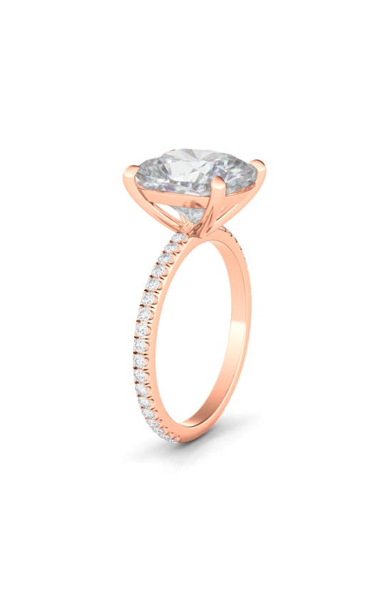 Shop Hautecarat 18k White Gold Cushion Cut Lab Created Diamond Engagement Ring In 18k Rose Gold
