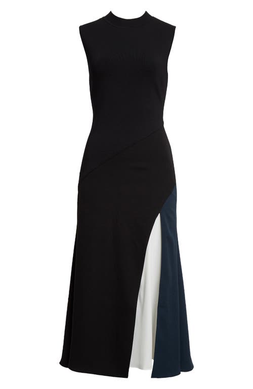 Shop Reiss Faro Colorblock Detail Sleeveless Dress In Black