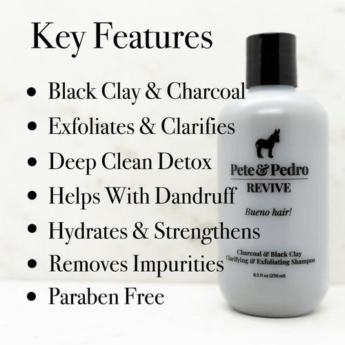 Pete & Pedro Revive Black Clay & Charcoal Clarifying & Exfoliating Scalp Shampoo