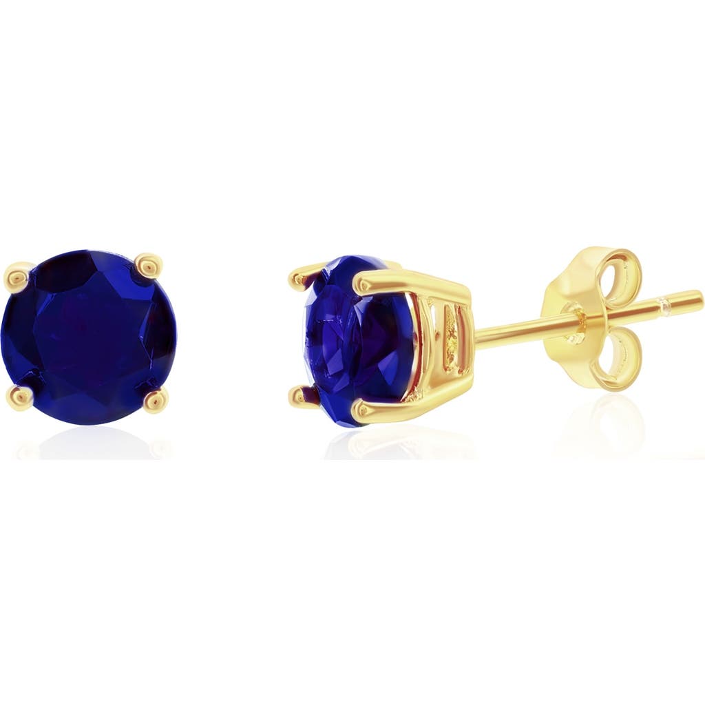 Donatello Gian Sterling Silver Blue Stud Earrings In Blue
