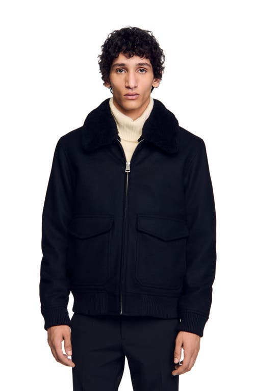 Shop Sandro Zip-up Jacket In Black