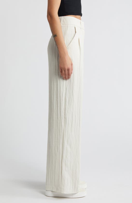 Noisy May Amanda High Waist Wide Leg Pants In Pearled Ivory