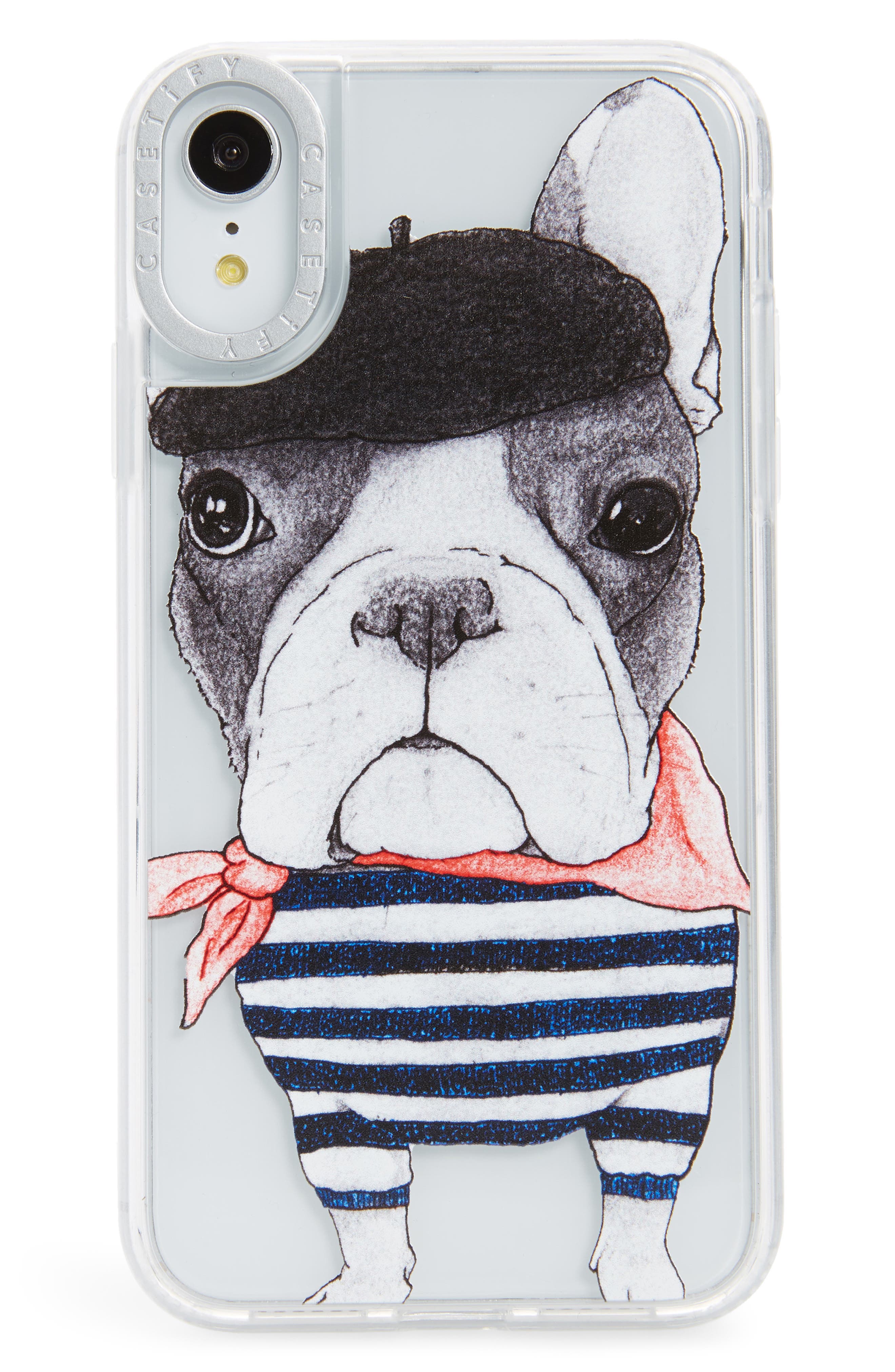 Casetify French Bulldog Grip Iphone X/xs, Xr & X Max Case - Black