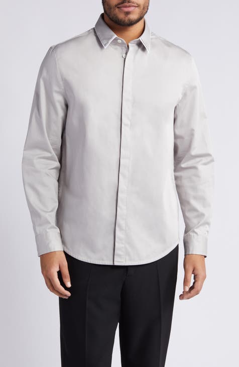 Regular Fit Organic Cotton Layered Collar Dress Shirt