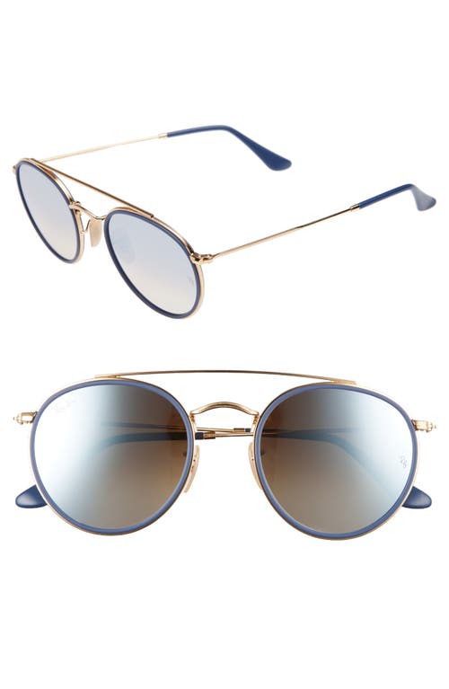 Ray Ban Ray-ban 51mm Round Sunglasses In Gold/mirror
