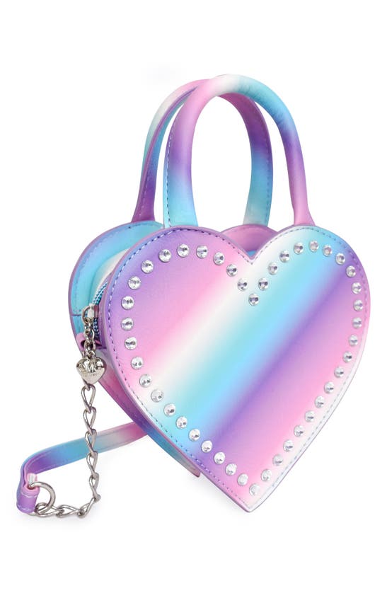 Shop Omg Accessories Kids' Ombré Heart Crossbody Bag In Orchid