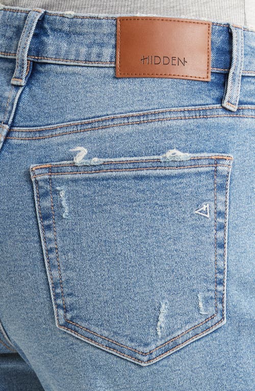 Hidden Jeans Grinded Distressed High Waist Straight Leg Dad Jeans In Medium Wash