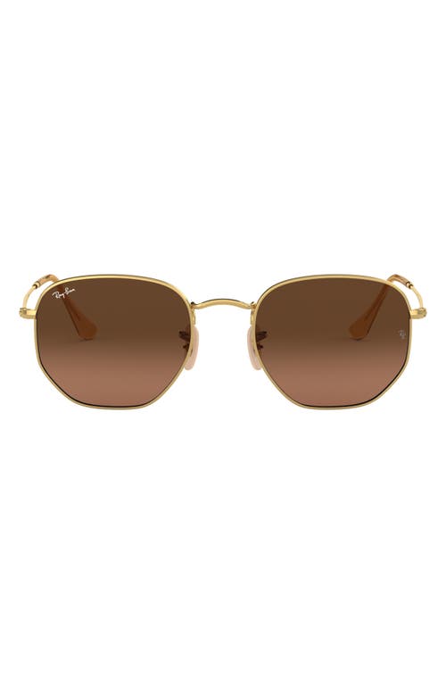 Ray-Ban 54mm Gradient Hexagonal Sunglasses in Gold at Nordstrom