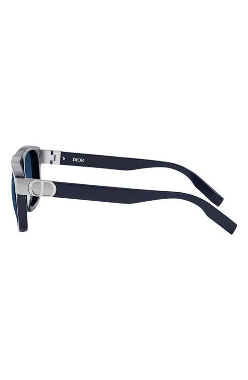 Shop Dior Cd Icon S3i 55mm Square Sunglasses In Shiny Blue/blue