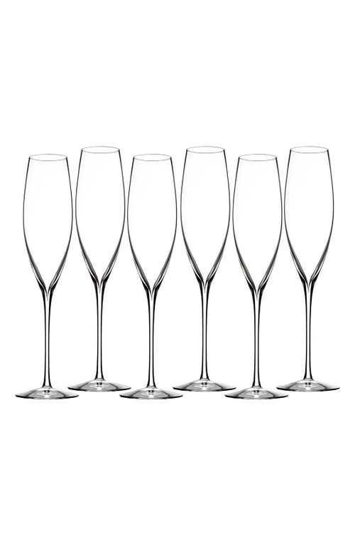 Waterford Elegance Set of 6 Fine Crystal Champagne Flutes in Clear at Nordstrom