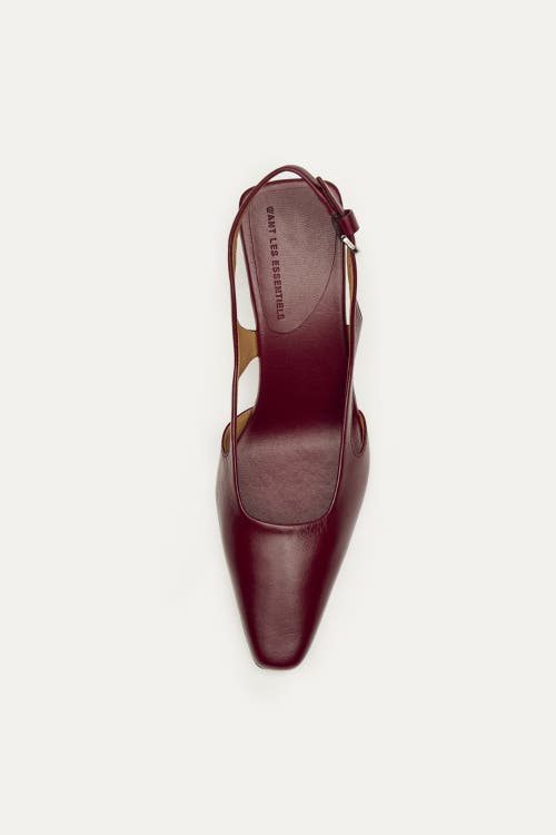 Want Les Essentiels De La Vie Want Les Essentiels Holton Smooth Leather Slingback Heels In Dark Cherry