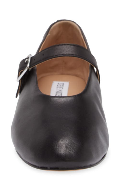 Shop Steve Madden Dreaming Mary Jane Flat In Black Leather