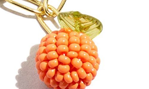 Shop Madewell Orange Beaded Pendant Necklace In Rich Marigold