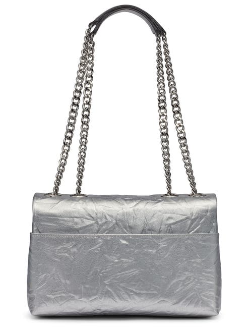 Shop Karl Lagerfeld Paris Lafayette Shoulder Bag In Peal Silver