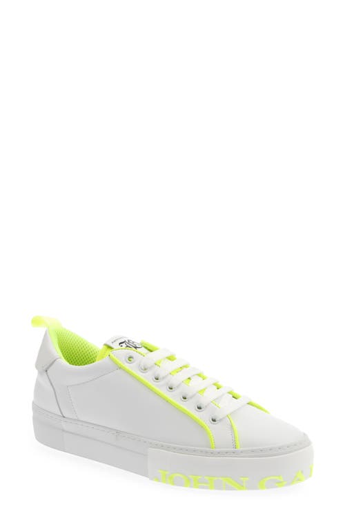 John Galliano Paris Lace-Up Sneaker in White at Nordstrom, Size 13Us