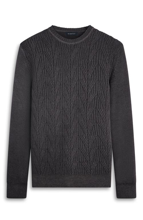 Bugatchi Cable Stitch Merino Wool Sweater In Anthracite