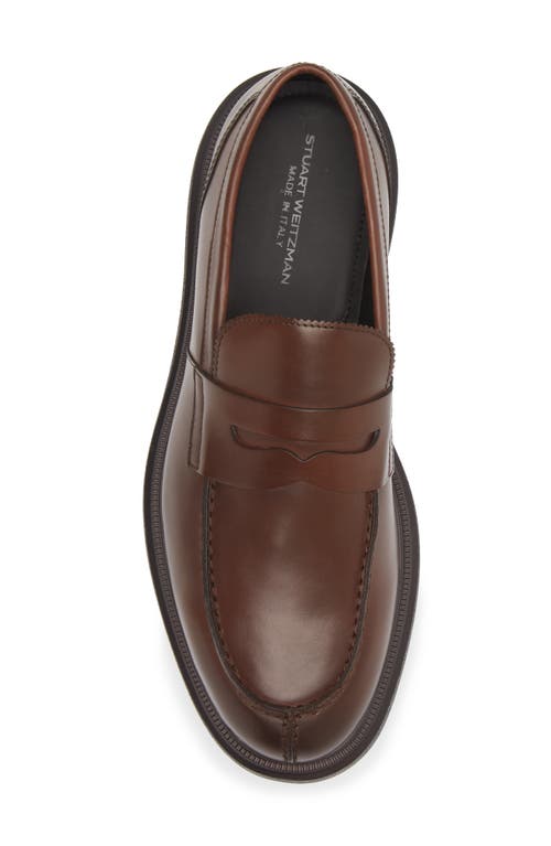 Shop Stuart Weitzman Alvin Penny Loafer In Brown