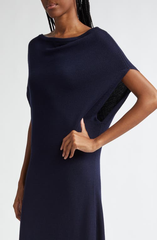 Shop Ramy Brook Chet Wool Maxi Sweater Dress In Navy