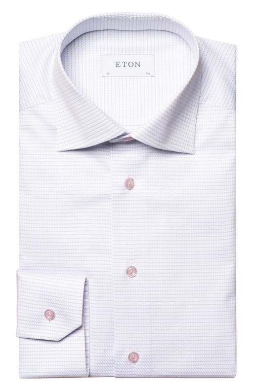 Shop Eton Slim Fit Microcheck Organic Cotton Dress Shirt In Medium Pink