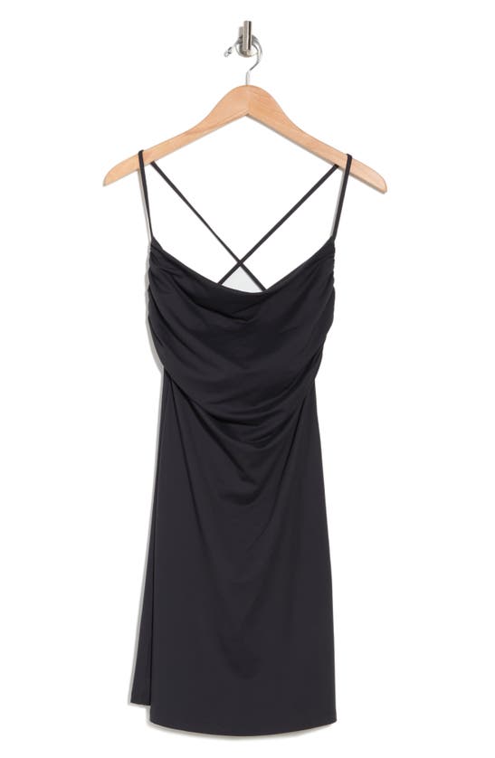 Susana Monaco Cowl Neck A-line Minidress In Charcoal