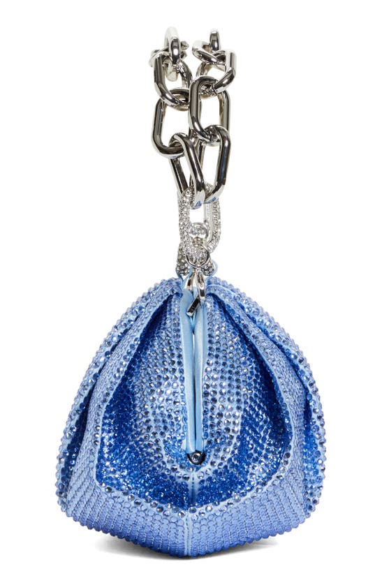 Shop Judith Leiber Couture Gemma Crystal Clutch In Silver Light Sapphire