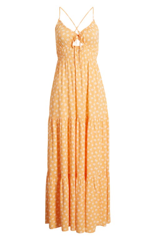 Shop Rip Curl High Tide Floral Maxi Sundress In Peach