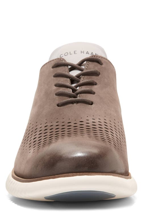 Cole Haan Men's 2.zerøgrand Lace-up Laser Wingtip Oxford Shoes In Chocolate Truffle/ivory