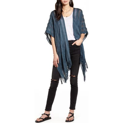 Treasure & Bond Stripe Open Front Cardigan, Size One Size - Blue