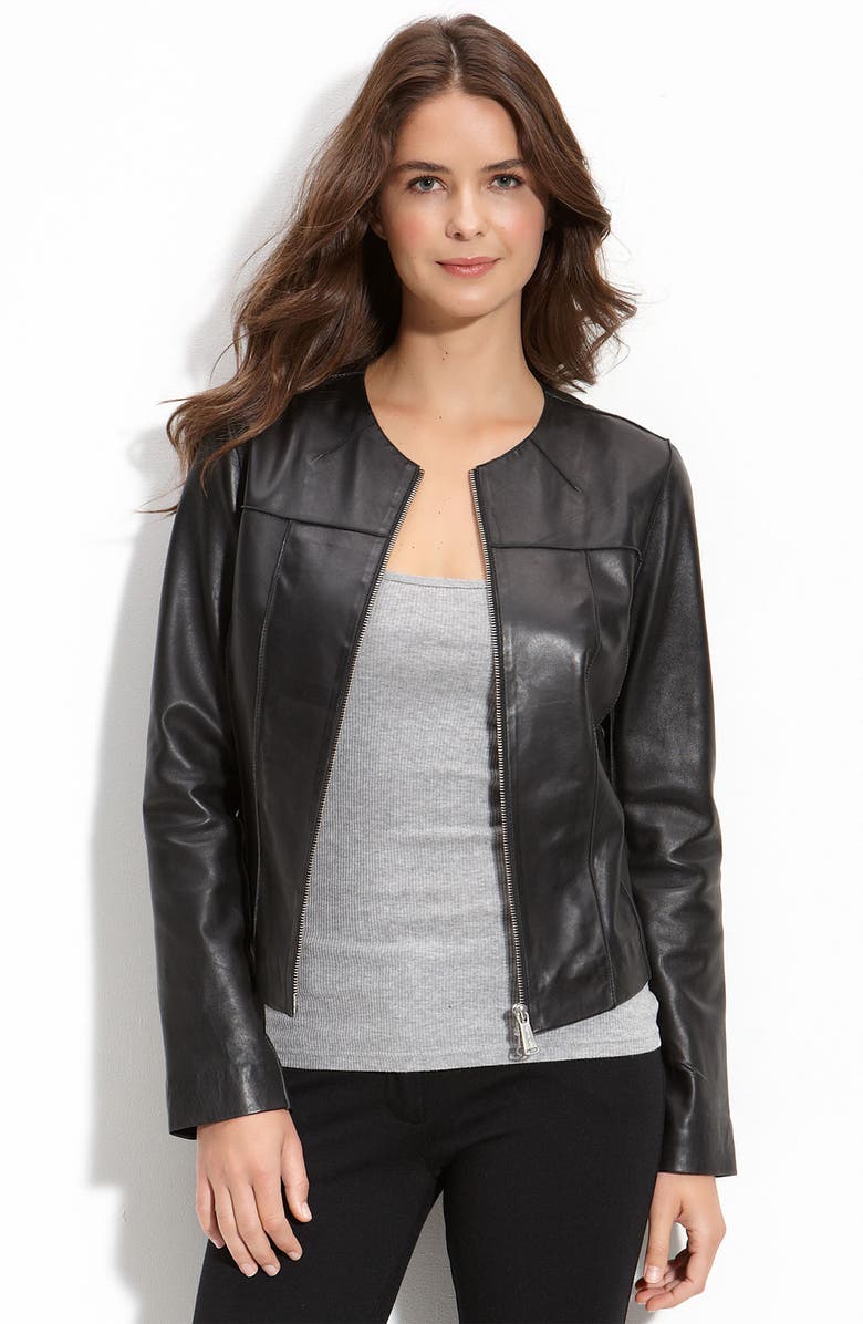 MICHAEL Michael Kors 'Ronnie' Leather Scuba Jacket (Nordstrom Exclusive ...