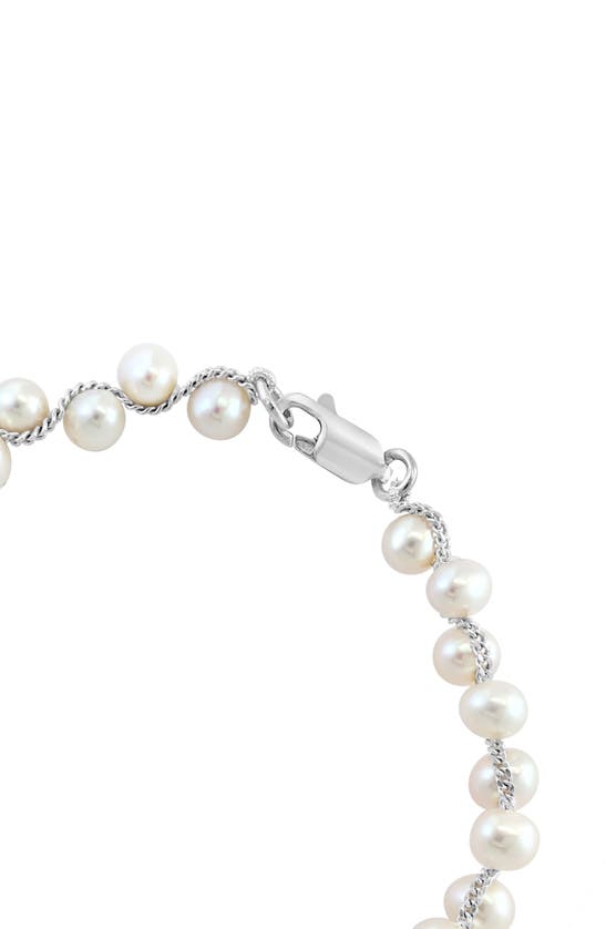 Effy Sterling Silver 5mm Freshwater Pearl Bracelet In Silver