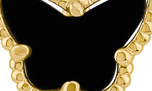 Kenneth Jay Lane Cz By Cz Pavé Butterfly & Clover Flex Drop Earrings In Black/gold