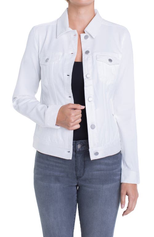 Liverpool Los Angeles Classic Powerflex Knit Stretch Denim Jacket White at Nordstrom